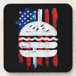 Dessous-de-verre America Burger (Peinture noire n°1)