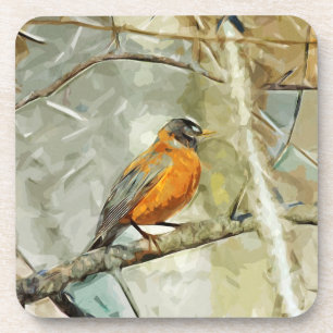 Dessous-de-verre American Robin Hunting Impressionnisme Abstrait