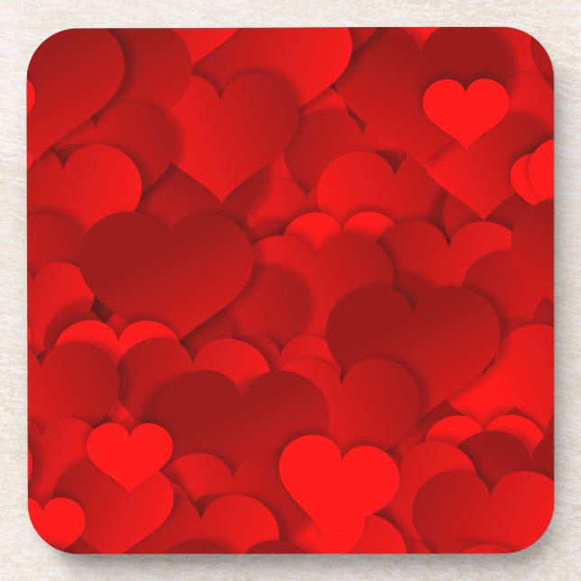Dessous-de-verre Amour, Saint-Valentin, Jour, Coeur, Femmes, Rose,  (Devant)