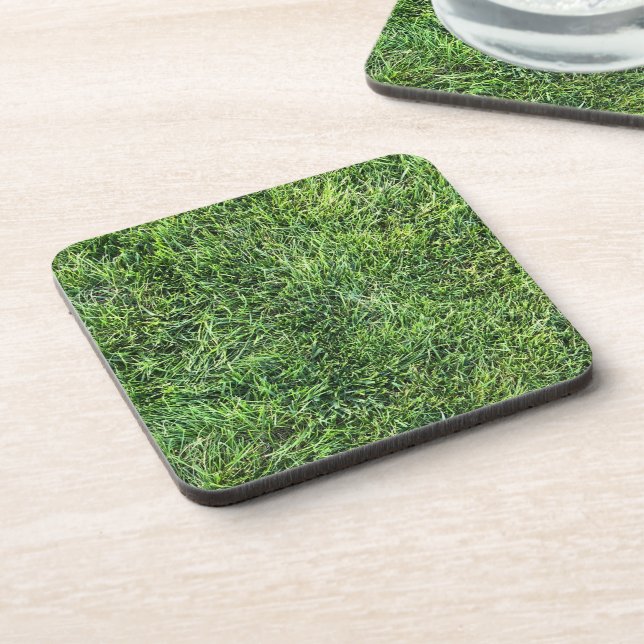 Dessous-de-verre Amusante herbe verte vraie texture photo motif pla (Côté gauche)