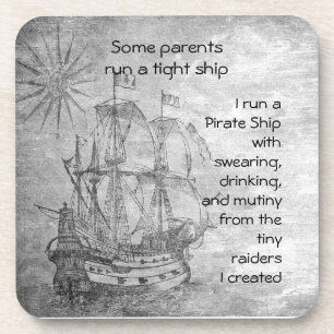 Dessous-de-verre Amusants Parenting Pirate Citation Pirate Navire