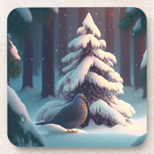 Dessous-de-verre Amusants, Whimsical Winter Woodland Animaux Dessou