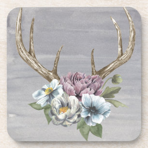Dessous-de-verre Andouillers floraux de cerfs communs