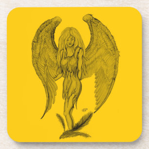 Dessous-de-verre Angel Design noir et jaune