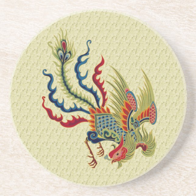 Dessous de verre animal d'art de coq chinois (Devant)