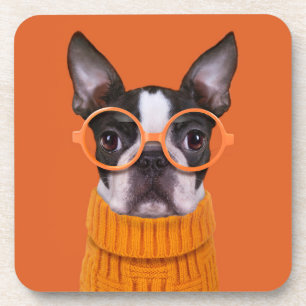 Dessous-de-verre Animaux de bébés cutest Orange Boston Terrier