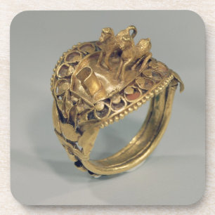 Dessous-de-verre Anneau de cheval (or et cornaline)