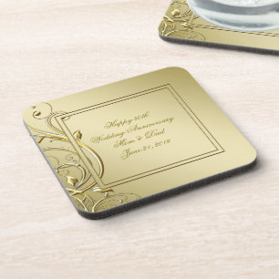 Dessous-de-verre Anniversaire de mariage d'or cinquantième de