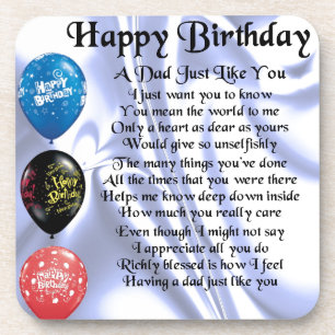 Dessous-de-verre Anniversaire de poème de papa joyeux