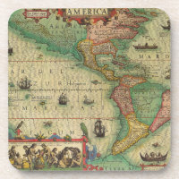 Antique carte du Vieux Monde des Amériques, 1606