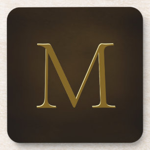 Dessous-de-verre Antique or Embossé Monogramme Personnalisé
