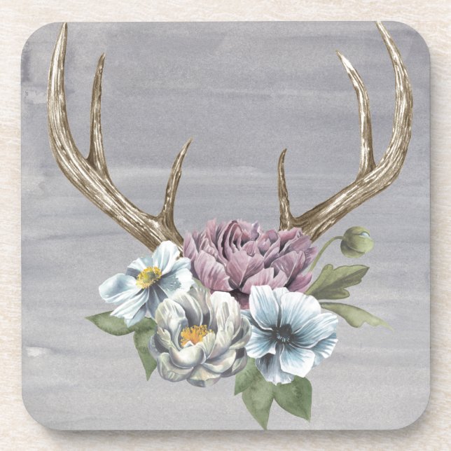 Dessous-de-verre Antlers floraux de cerfs (Devant)