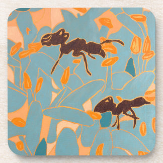 Dessous-de-verre Ants with Blue flowers Autralian Flora