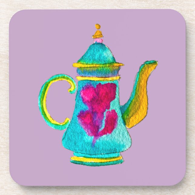 Dessous-de-verre Aquarelle couleur turque teapot (Devant)