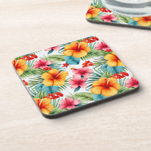 Dessous-de-verre Aquarelle exotique Floral hawaïen