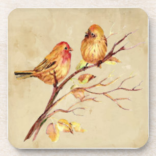 Dessous-de-verre Aquarelle Finch Oiseau Faune Nature Art Phone