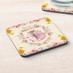 Dessous-de-verre Aquarelle Florale Art, Dame Du Printemps