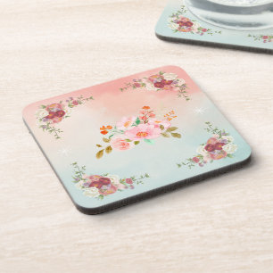 Dessous-de-verre Aquarelle Florale Art, Fleurs florissantes