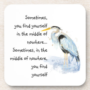 Dessous-de-verre Aquarelle Great Blue Heron Citation Inspirante