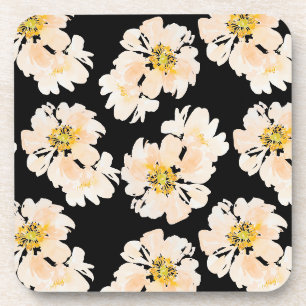 Dessous-de-verre Aquarelle Les fleurs rougissent les pivoines