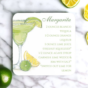 Dessous-de-verre Aquarelle Margarita Cocktail Recette Aquarelle