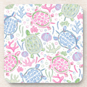 Dessous-de-verre Aquarelle Mer Tortues Océan