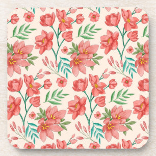Dessous-de-verre Aquarelle peinte à la main Motif floral-54098