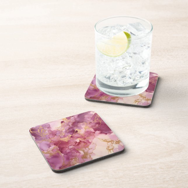 Dessous-de-verre Aquarelle rose (Côté Droit)