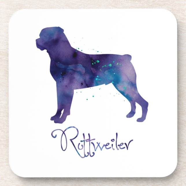 Dessous-de-verre Aquarelle Rottweiler (Devant)