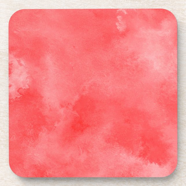 Dessous-de-verre Aquarelle rouge, Accent artistique (Devant)