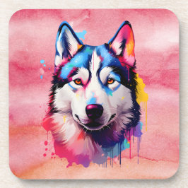 Dessous-de-verre Aquarelle Sibérienne Husky Art coloré