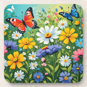 Dessous-de-verre Aquarelle Vibrant Fleurs de ressort Motif