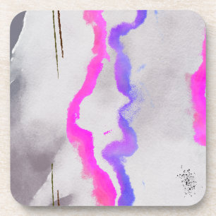 Dessous-de-verre Aquarelle violet et rose Abstrait