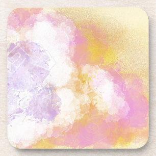 Dessous-de-verre Aquarelles abstraites - arrière - plan orange