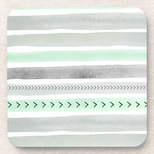 Dessous-de-verre Aquarelles Gris Mint Trendy Grandes Cool Motif (Devant)
