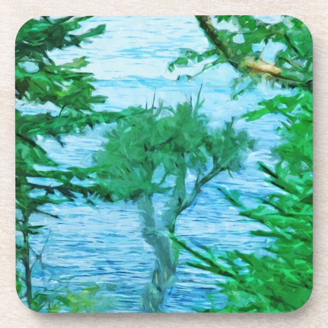 Dessous-de-verre Arbre de l'esprit antique en Abstrait (Devant)