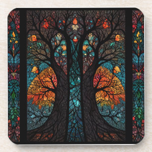 Dessous-de-verre Arbre de vie effet de vitrail en mosaïque