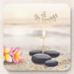 Dessous-de-verre Arbre femmes Silhouette Zen Stones