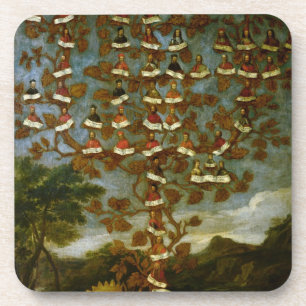Dessous-de-verre Arbre généalogique de la famille de Cornaro