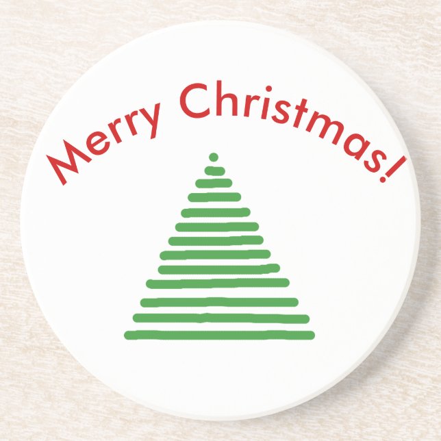 Dessous de verre - Arbre stylisé avec texte courbe (Devant)