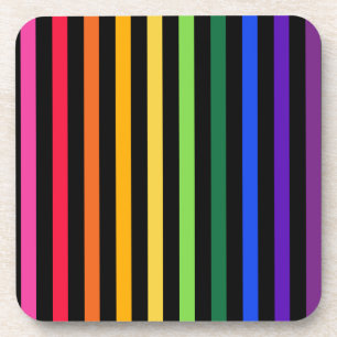 Dessous-de-verre Arc-en-ciel et rayures noires
