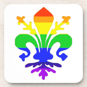 Dessous-de-verre Arc-en-ciel stylisé Fleur de Lis