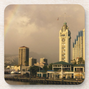 Dessous-de-verre Arc-en-ciel sur Honolulu, Hawaii, États-Unis 2