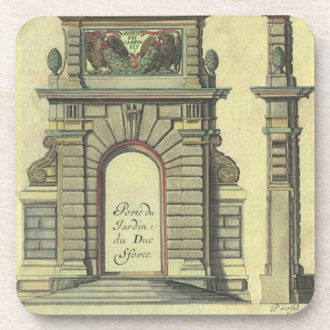 Dessous-de-verre Arche de la porte de jardin vintage, architecture  (Devant)