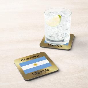Dessous-de-verre Argentine Drapeau+Dessous de verre texte