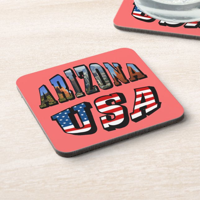 Dessous-de-verre Arizona Picture et USA Flag Text (Côté gauche)