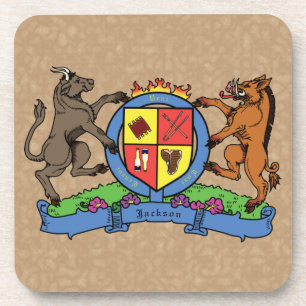 Dessous-de-verre Armoiries de barbecue Rampant Bull et Boar
