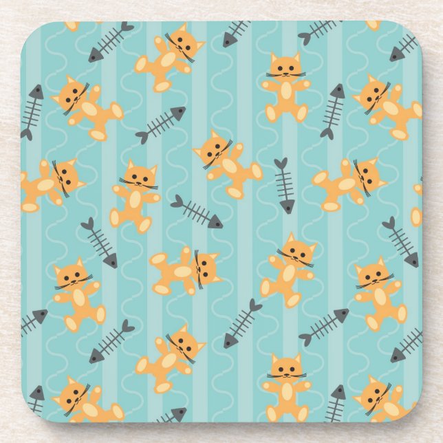 Dessous-de-verre arrière - plan avec des chats (Devant)