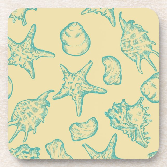 Dessous-de-verre Arrière - plan avec des coquilles. Tiré par la (Devant)
