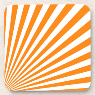 Dessous-de-verre Arrière - plan de rayons de soleil orange rétro